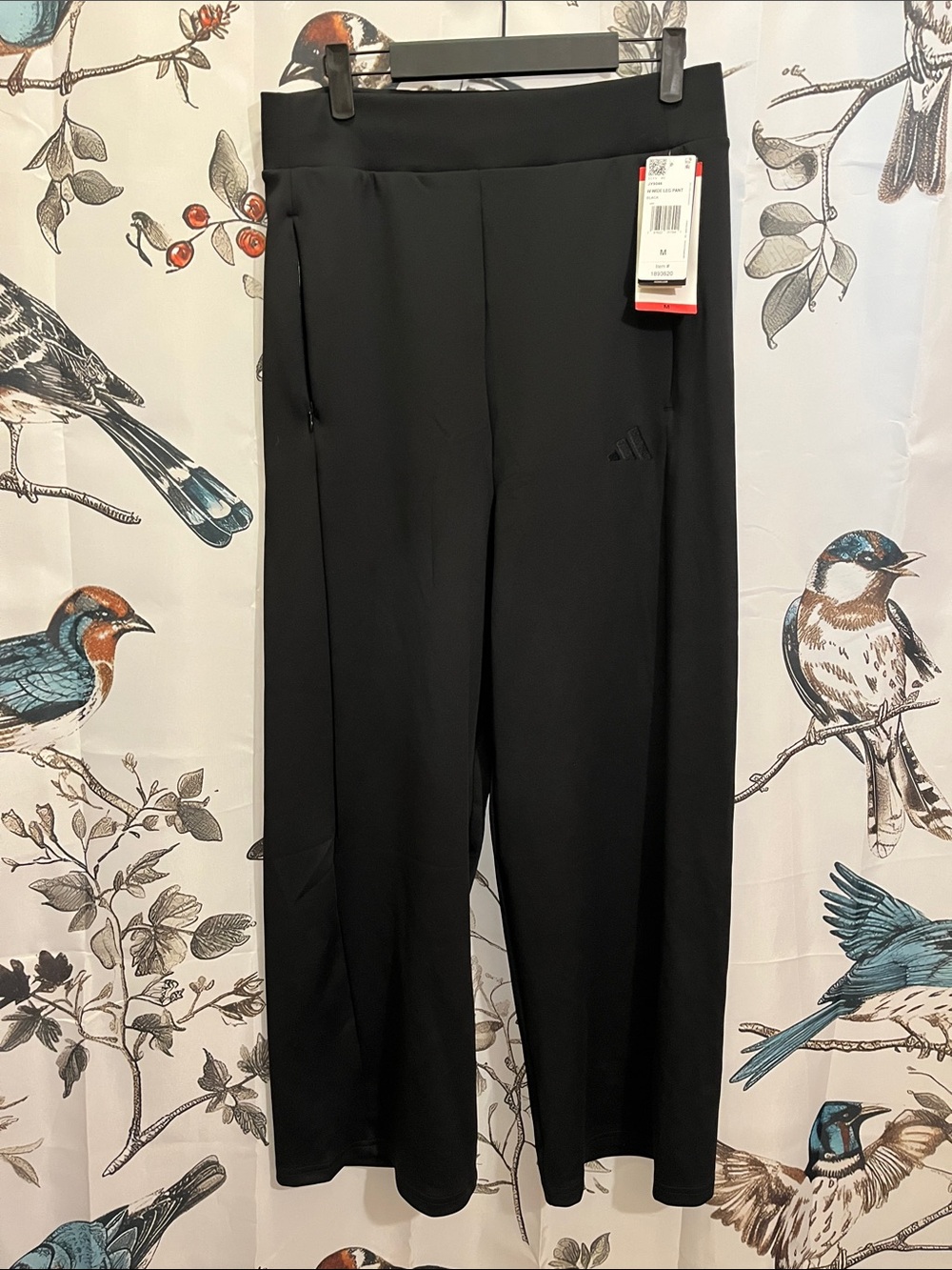 adidas Black Wide-Leg Pants with Subtle Logo